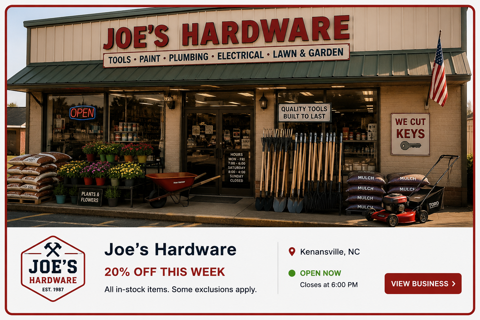 Rural North Carolina hardware merchant