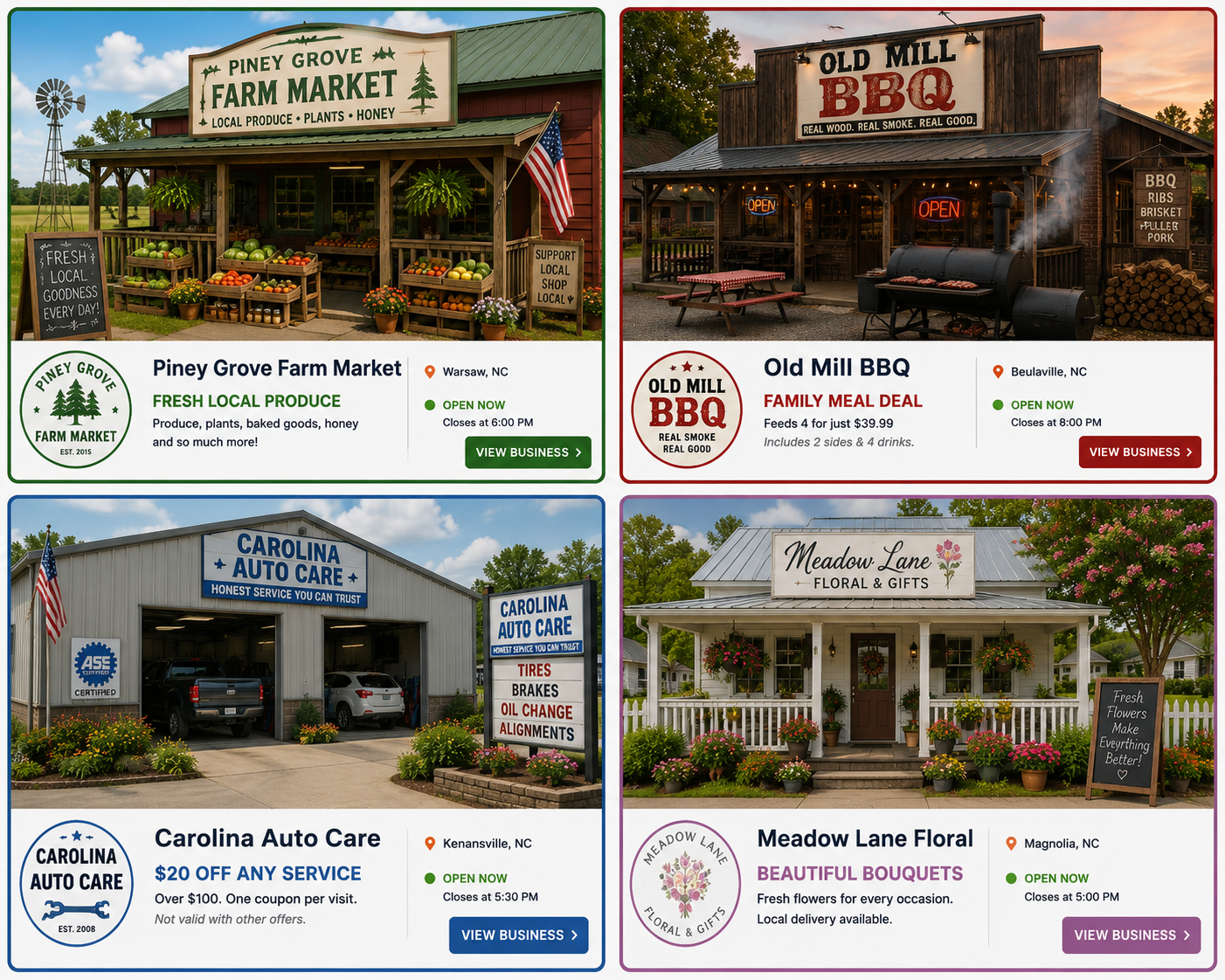 Local merchant advertisements